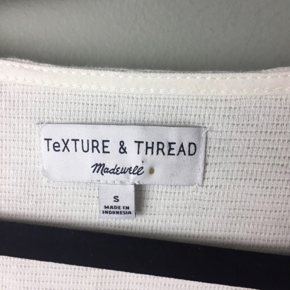 Madewell Texture & Thread Jacquard Tie Front Long Sleeve Cream Top Size Small - Picture 4 of 10